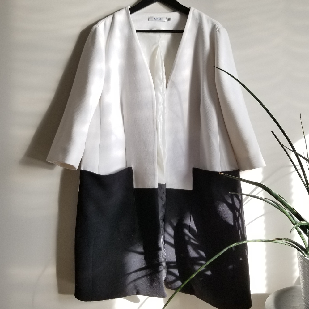Gorgeous Retro Colourblock 3/4 Sleeve Open Jacket